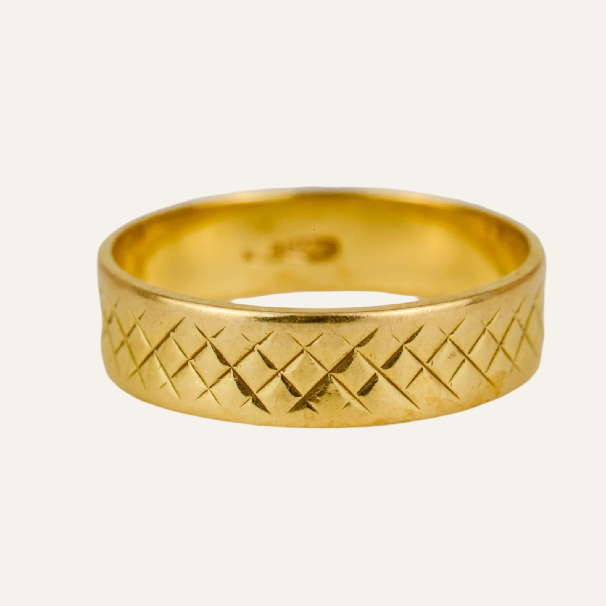 5.5mm Etched Gold Band