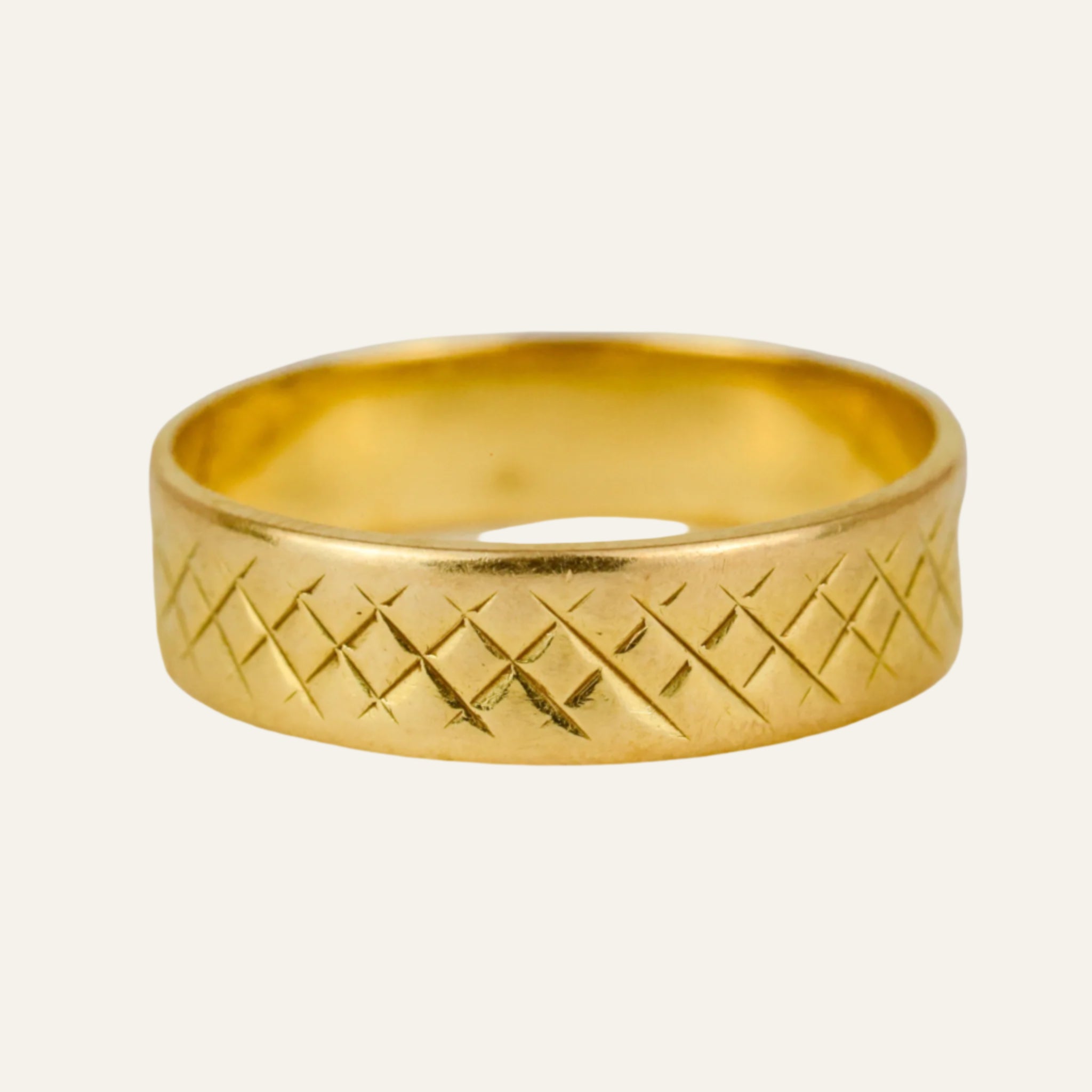 5.5mm Etched Gold Band