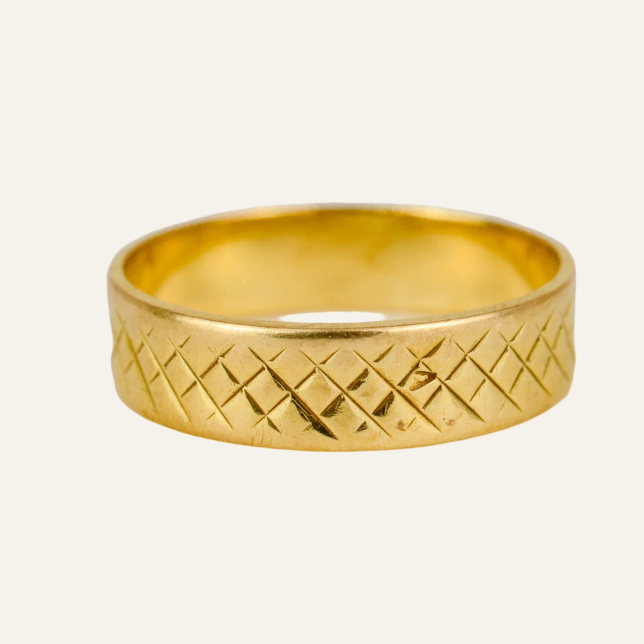5.5mm Etched Gold Band
