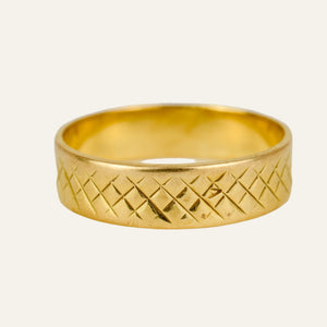 5.5mm Etched Gold Band