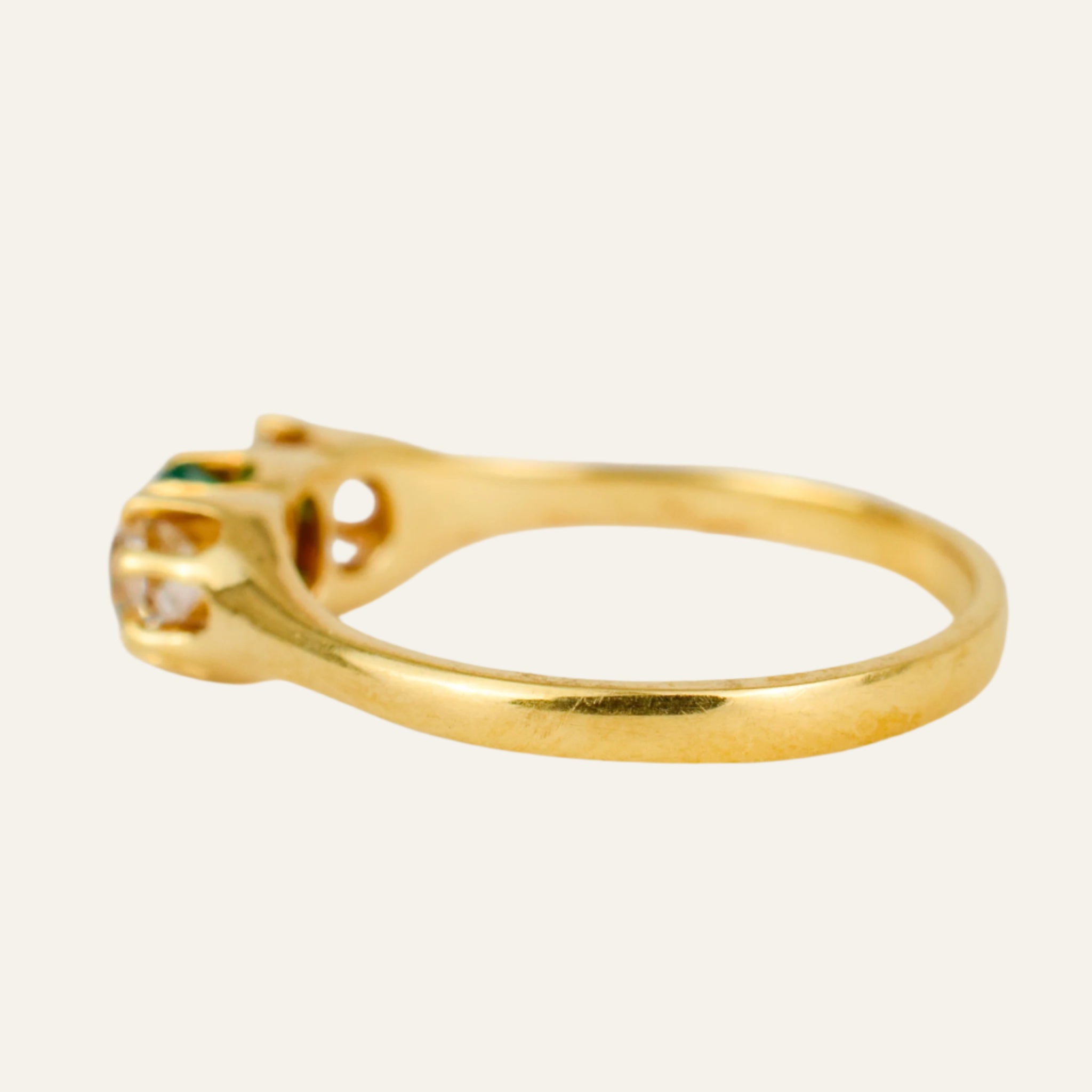 Emerald and Diamond Trilogy Ring