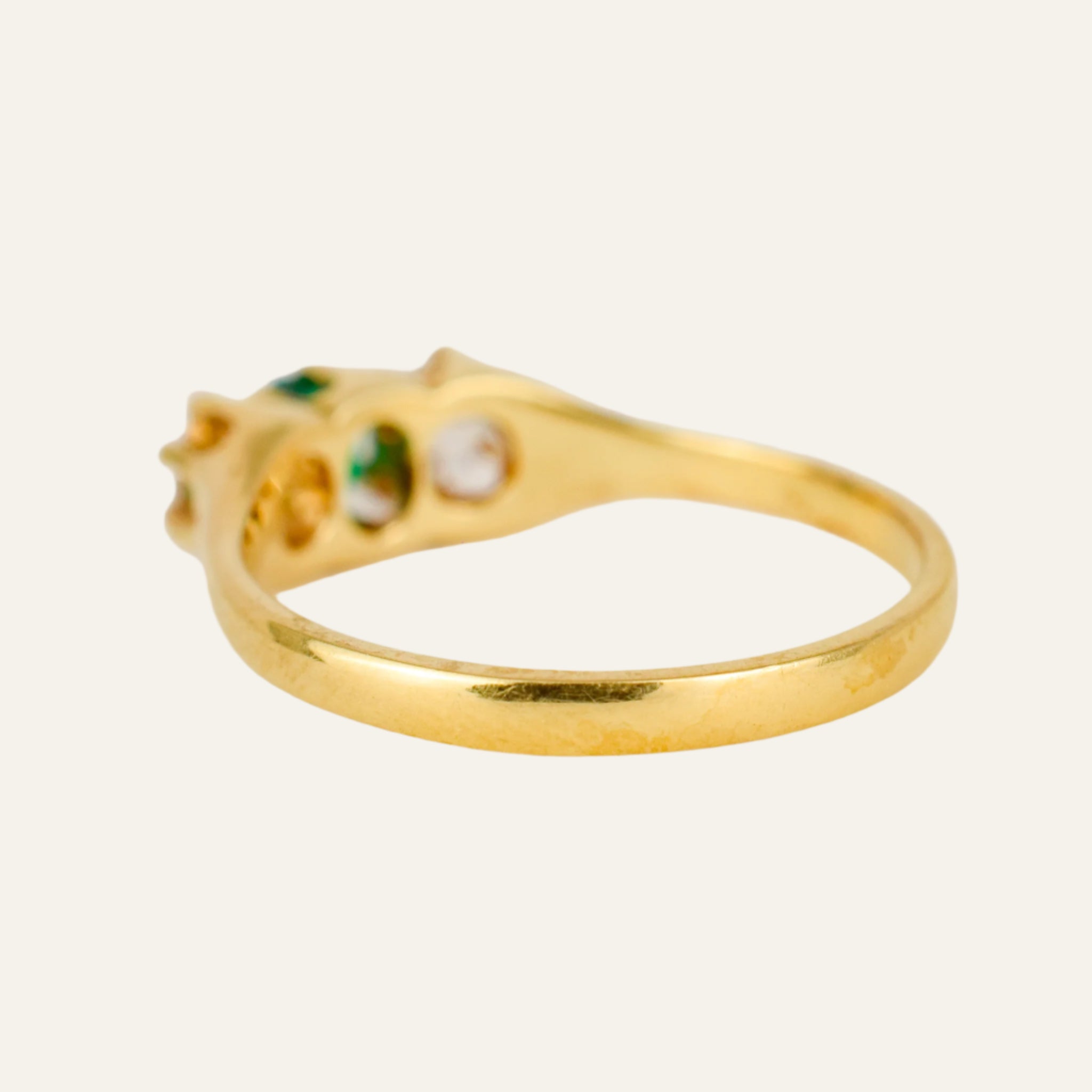Emerald and Diamond Trilogy Ring