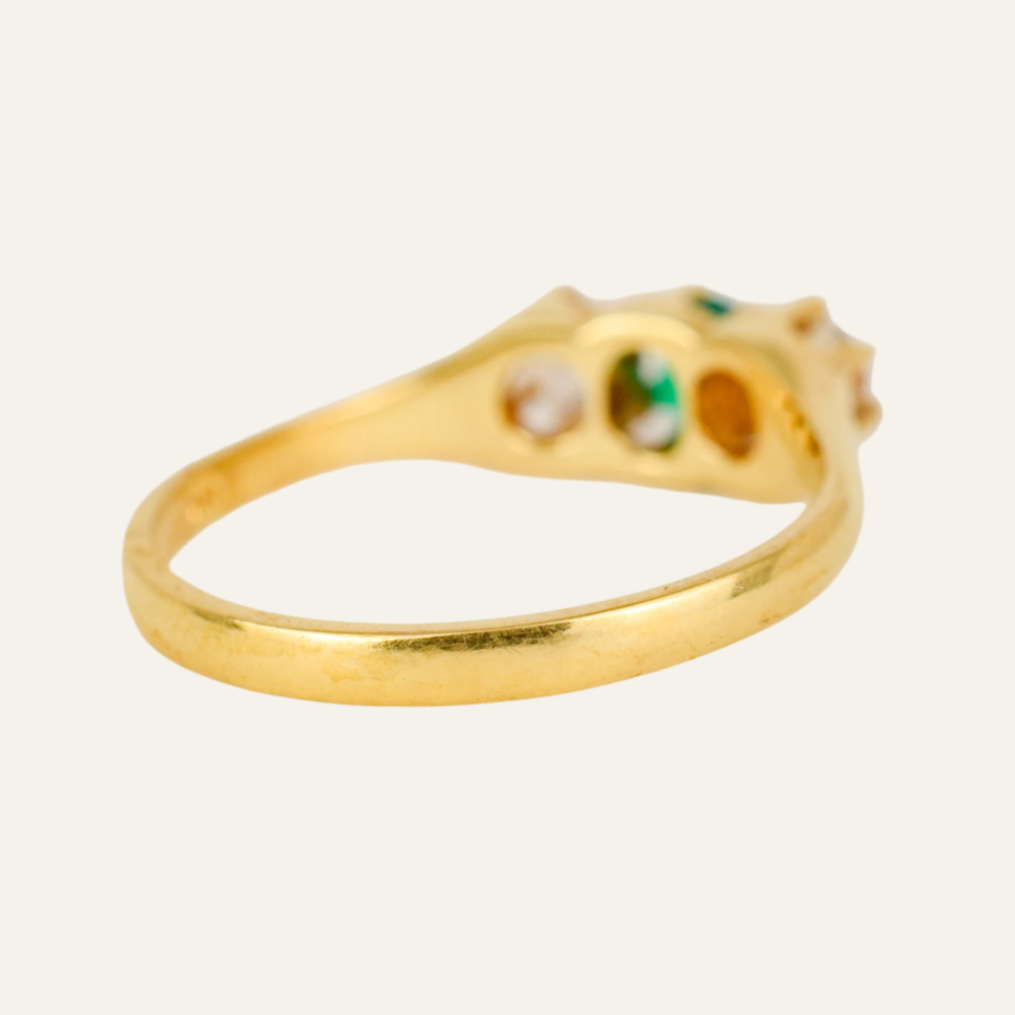 Emerald and Diamond Trilogy Ring