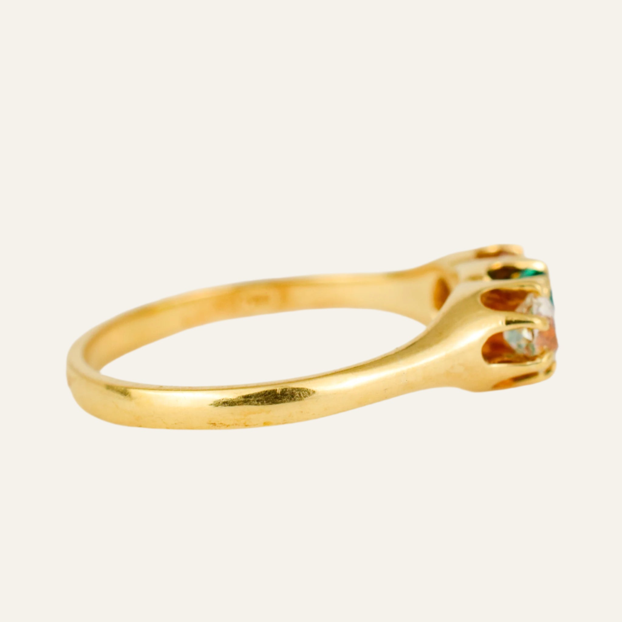 Emerald and Diamond Trilogy Ring