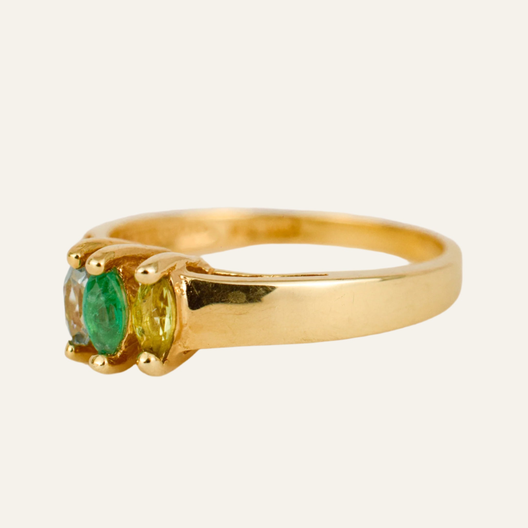 Green Marquise Trilogy Ring