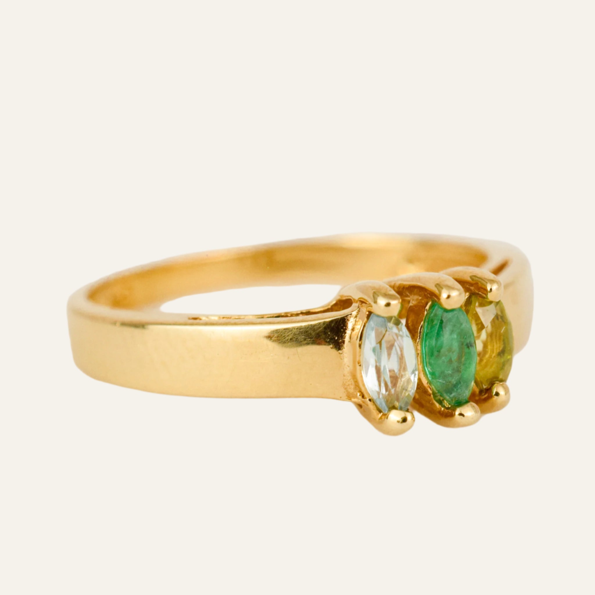 Green Marquise Trilogy Ring