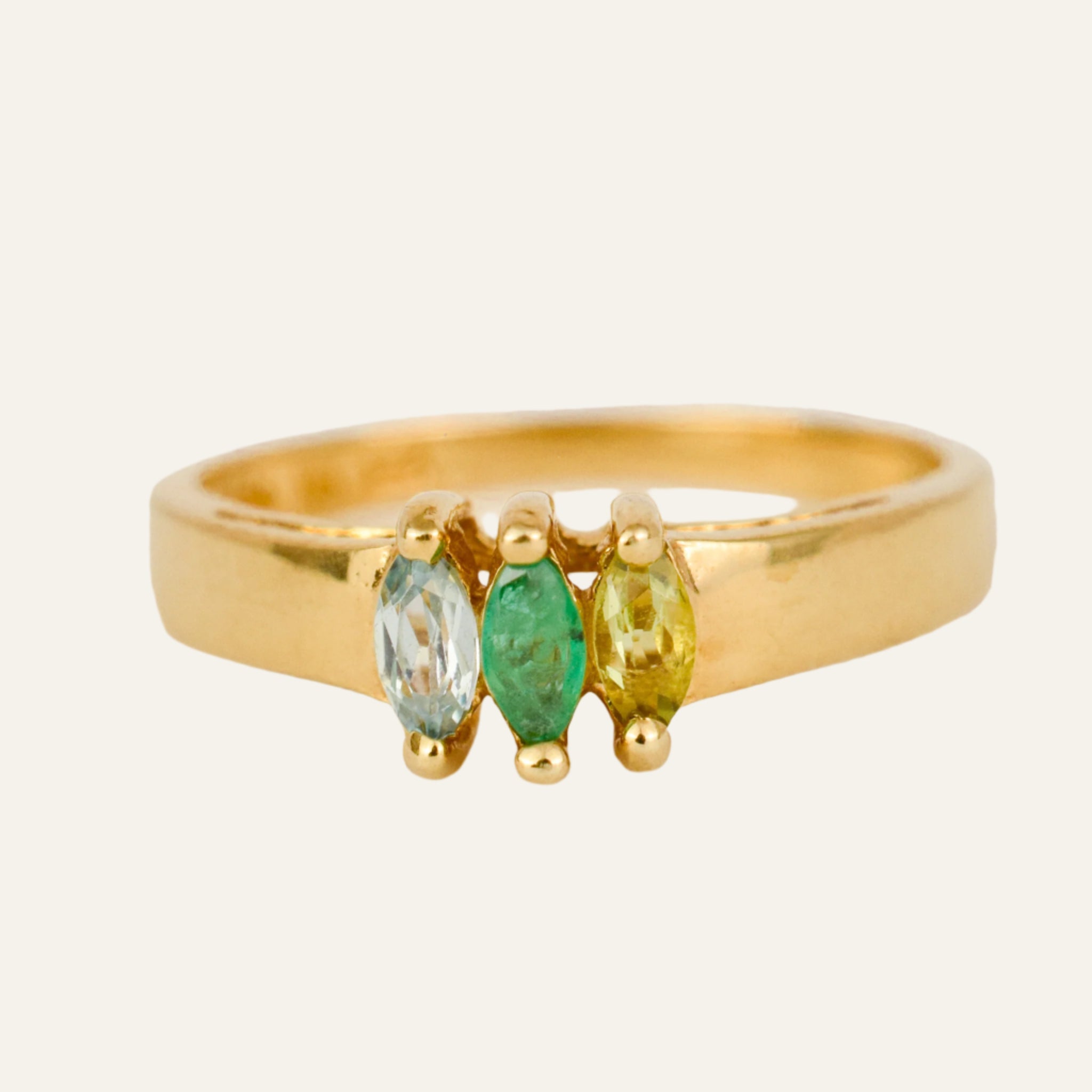 Green Marquise Trilogy Ring