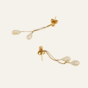 Dangling Seed Pearl Studs