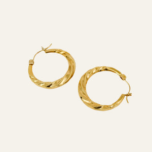 24mm Beaded Twist Hoops