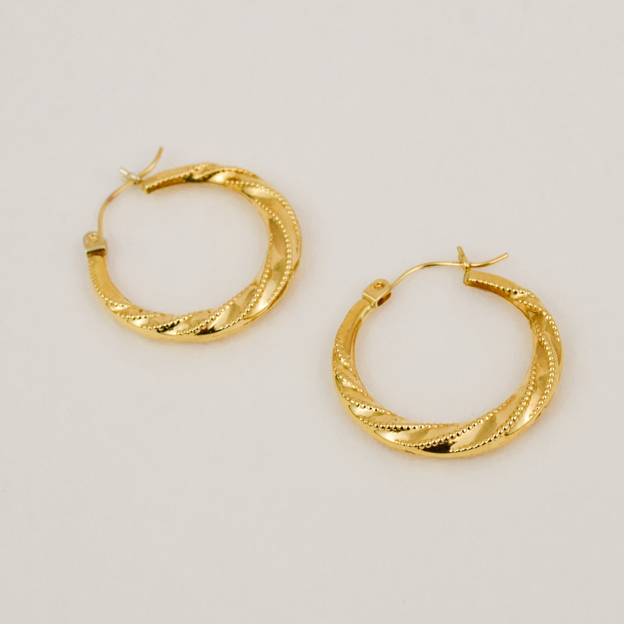 24mm Beaded Twist Hoops