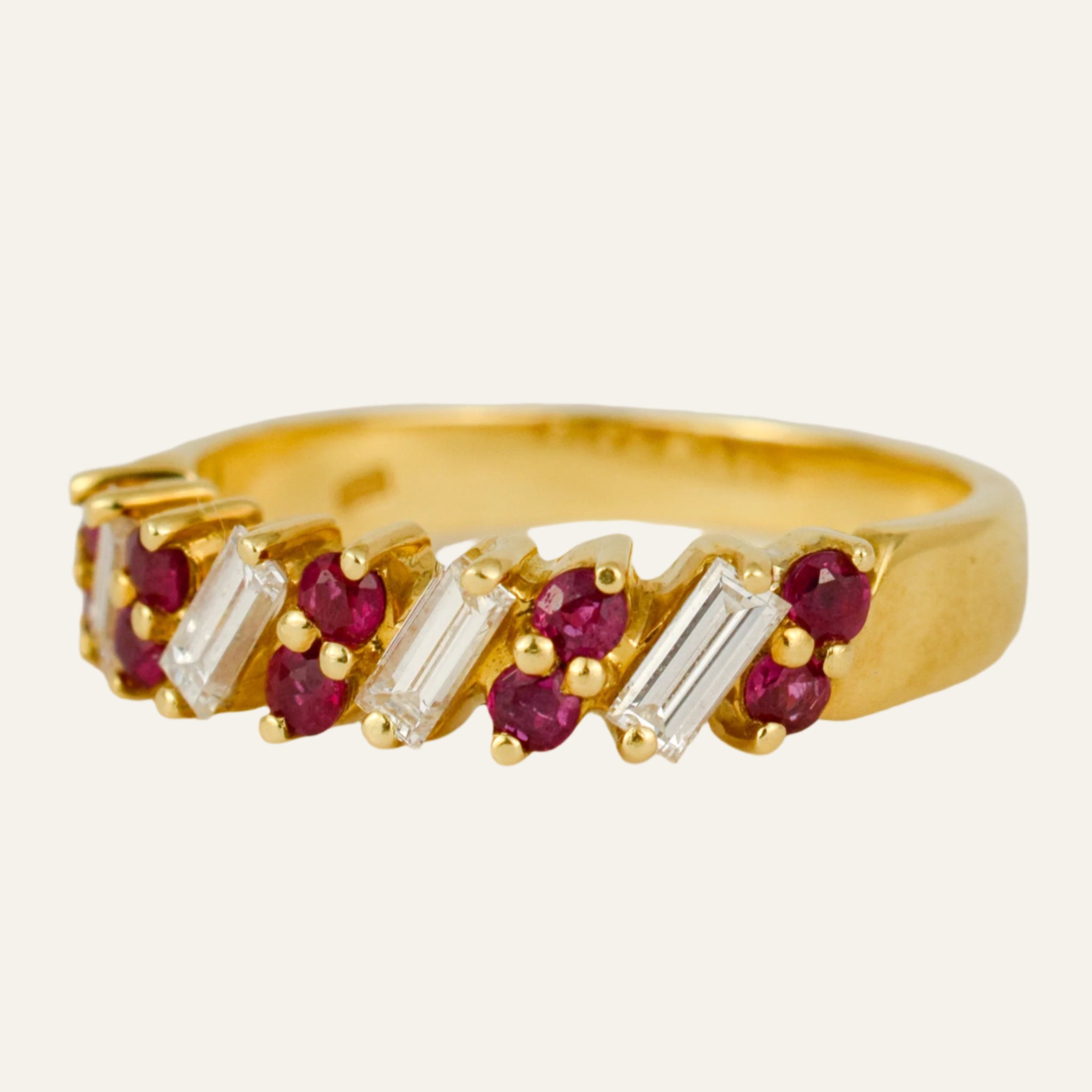 Ruby and Baguette Diamond Band