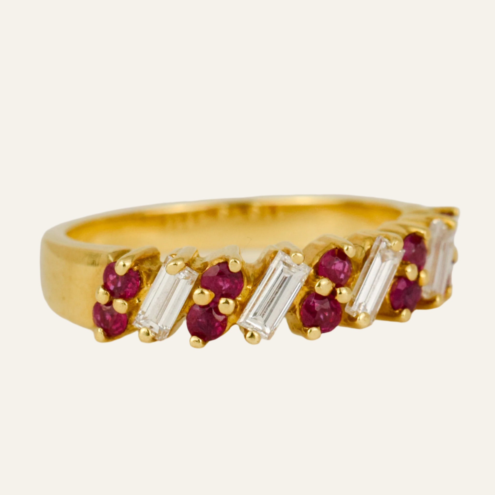 Ruby and Baguette Diamond Band