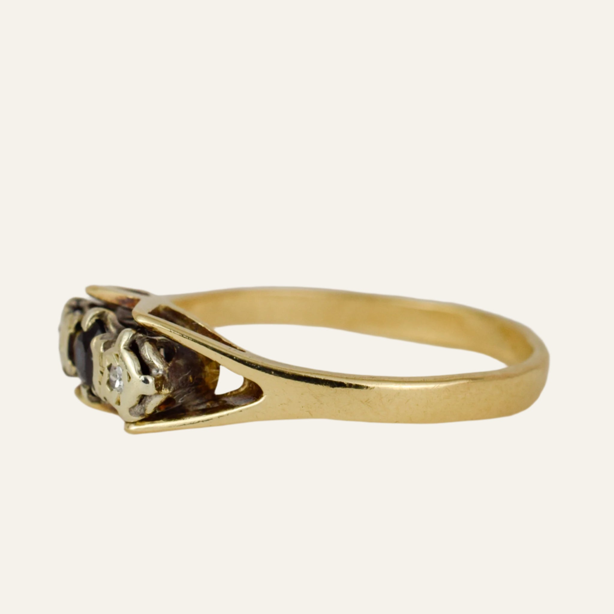 Antique Sapphire and Diamond Trilogy Ring