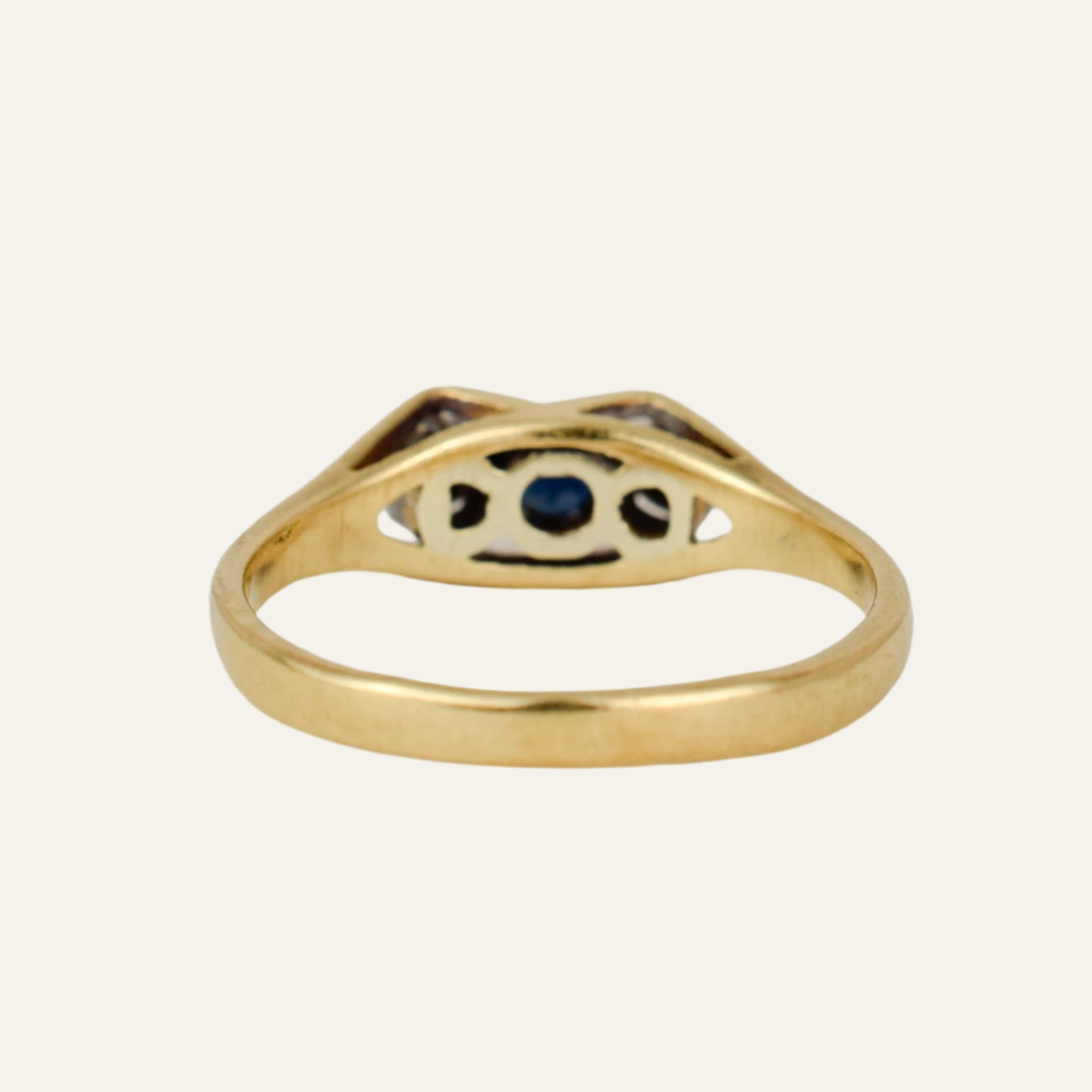 Antique Sapphire and Diamond Trilogy Ring