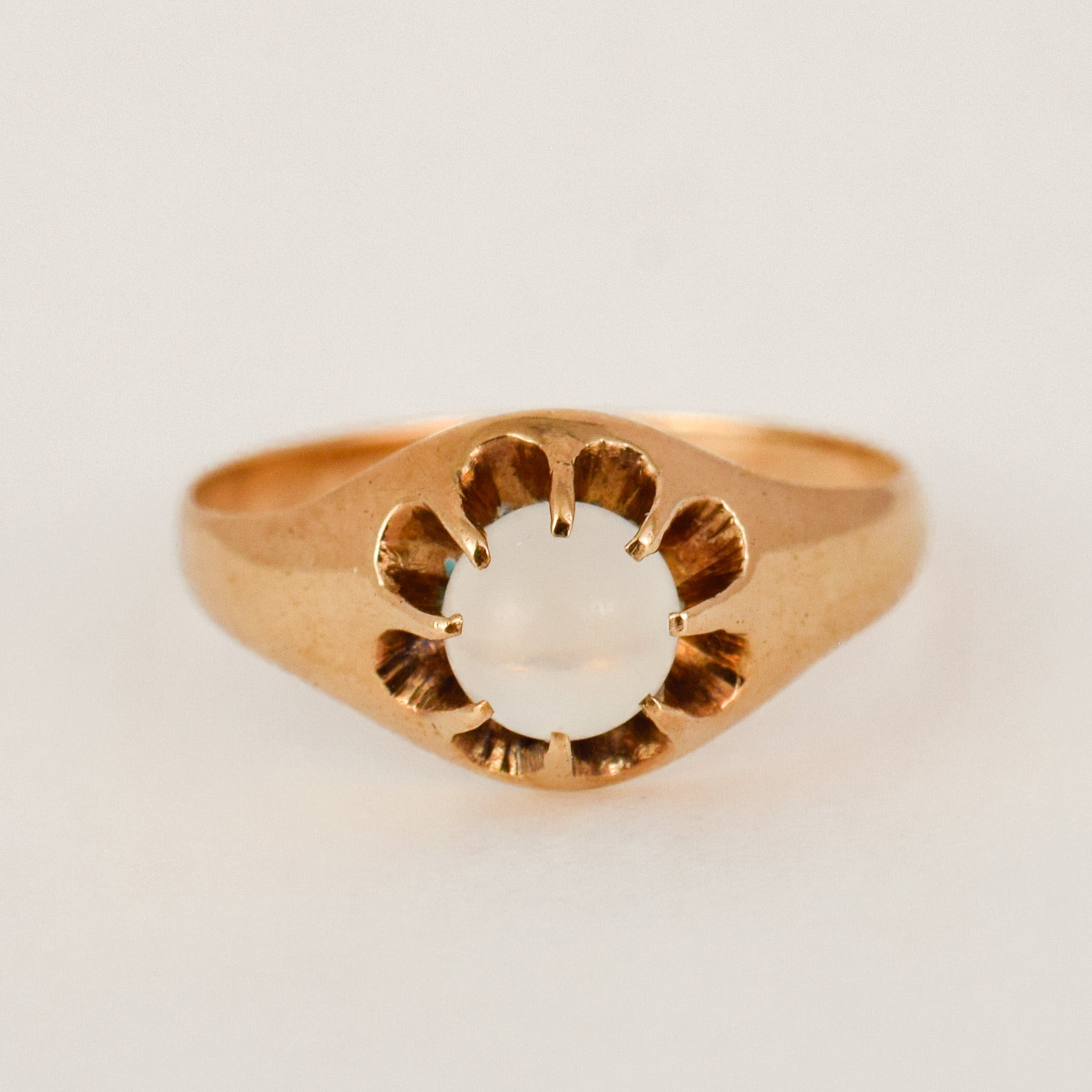 Moonstone Belcher Ring