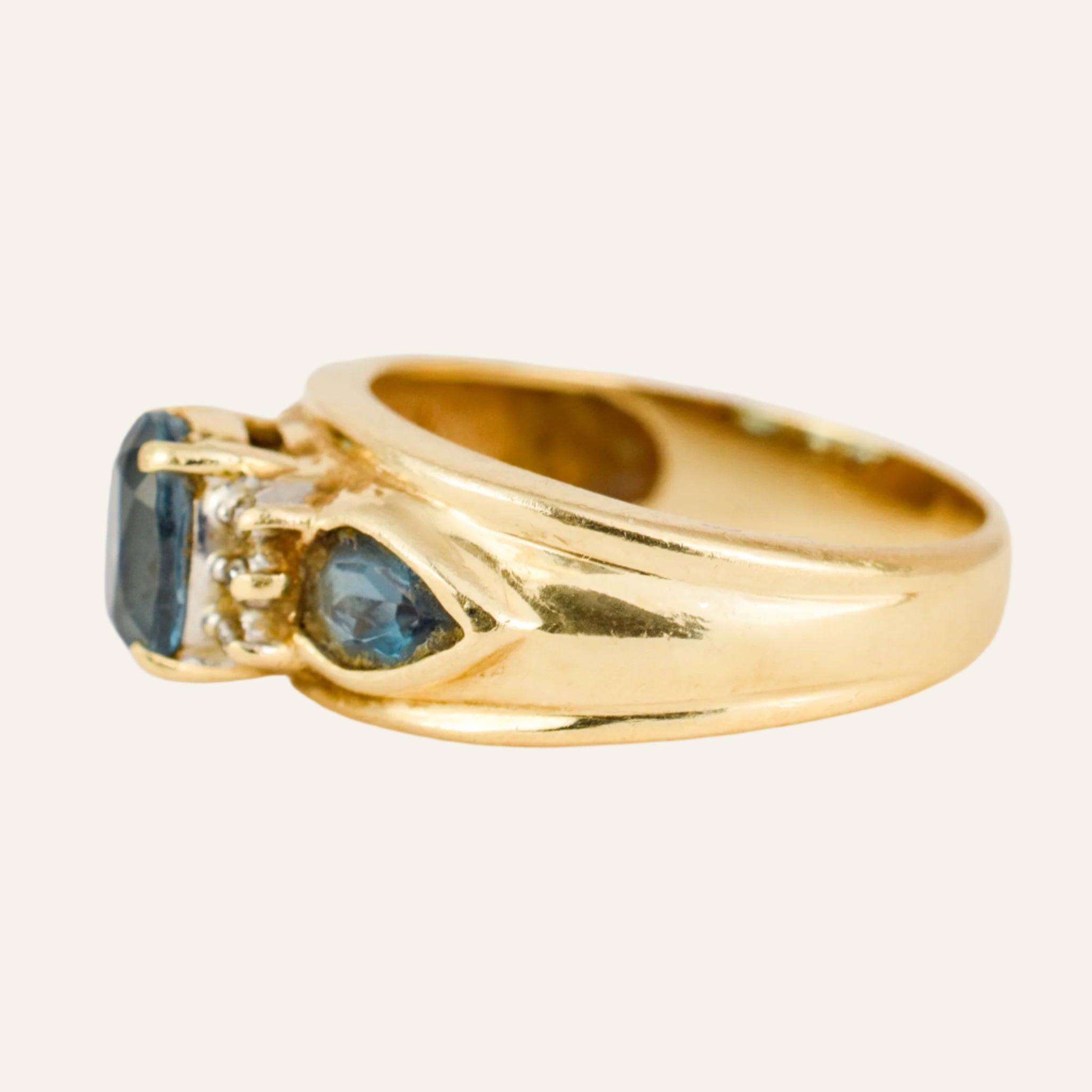 Topaz Trilogy Ring with Diamond Accents