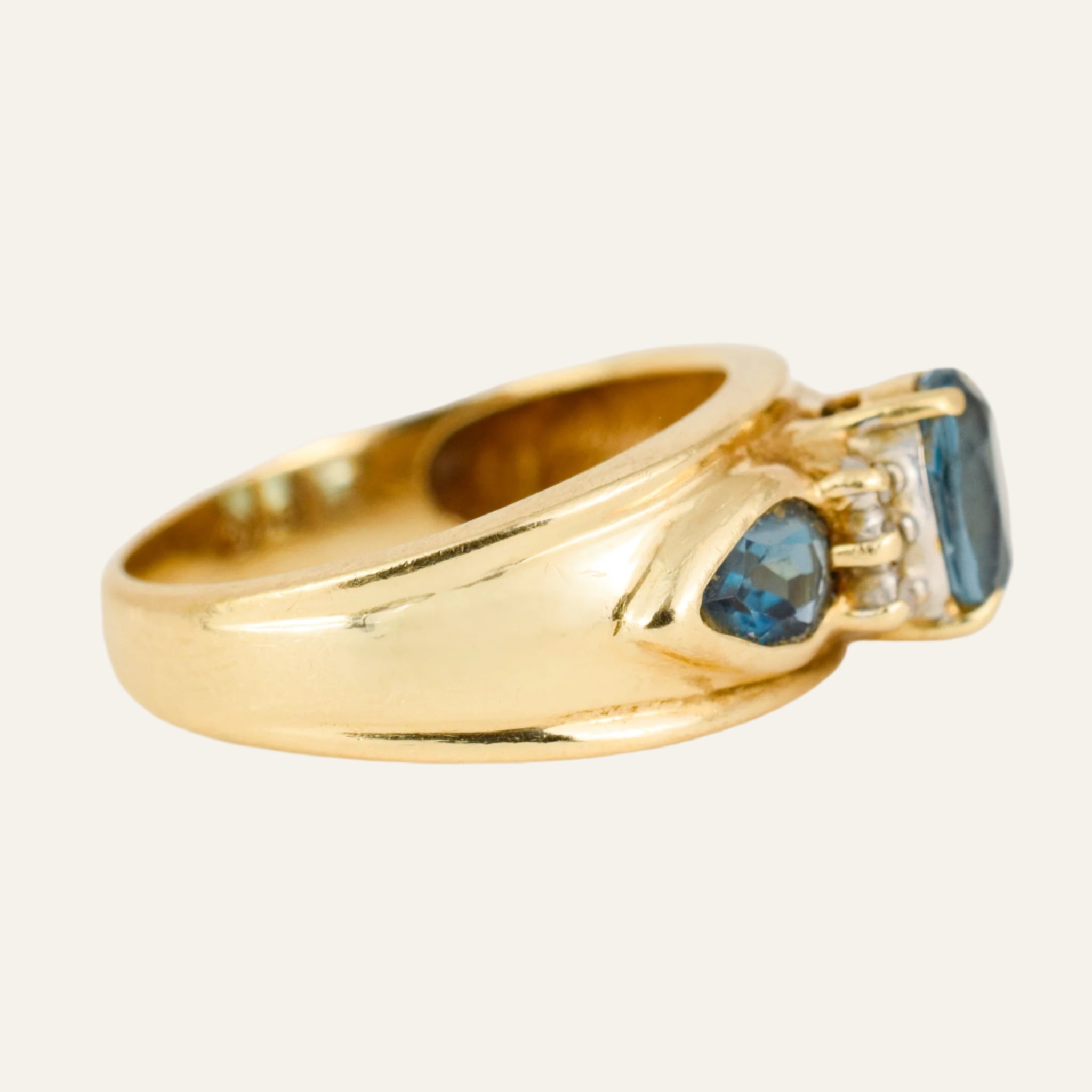 Topaz Trilogy Ring with Diamond Accents
