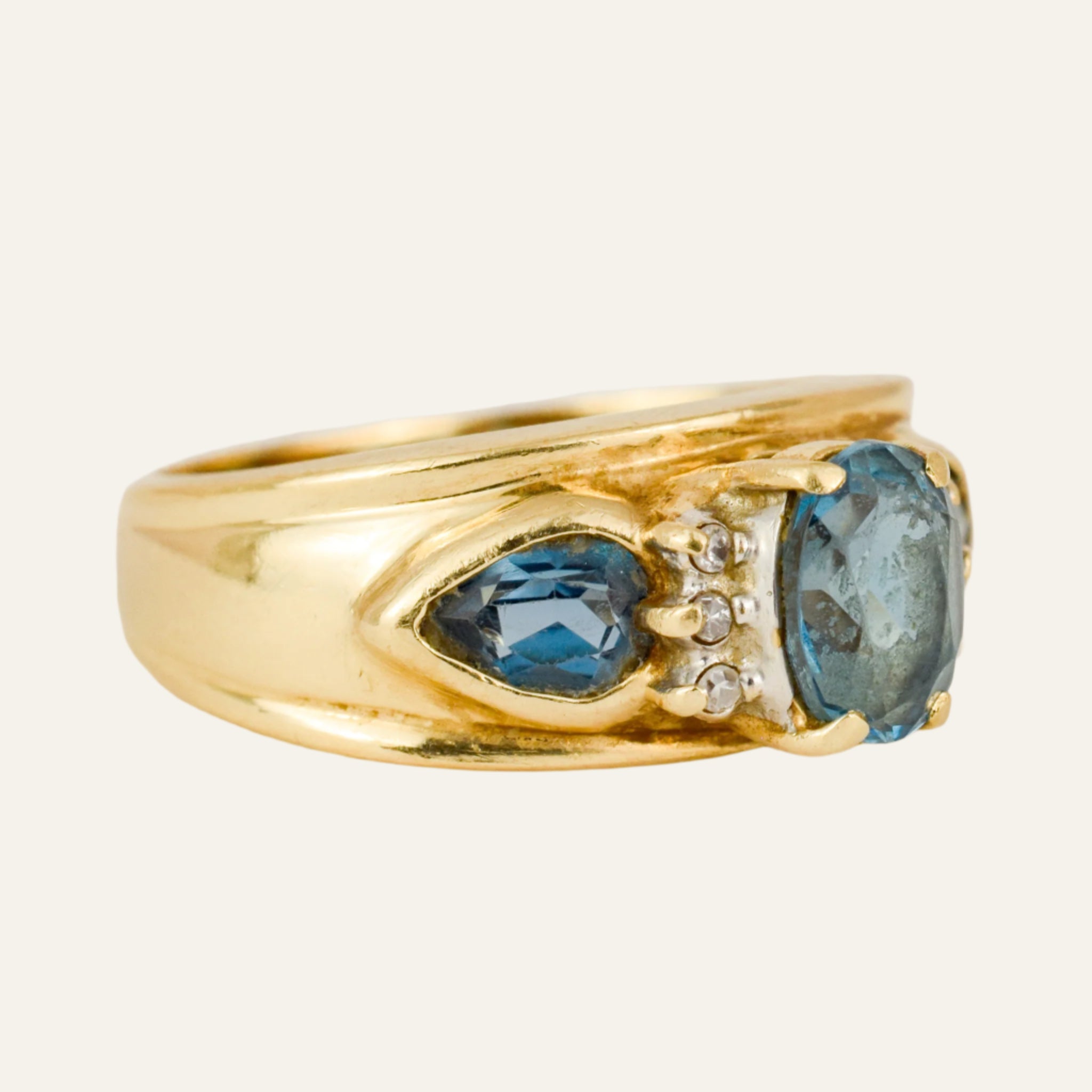 Topaz Trilogy Ring with Diamond Accents