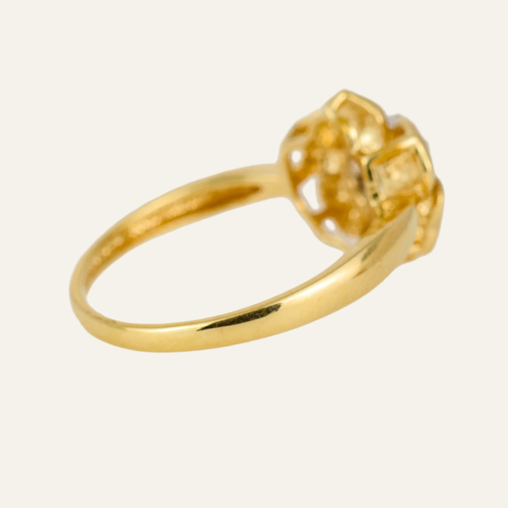 Satin Finish Flower Diamond Ring