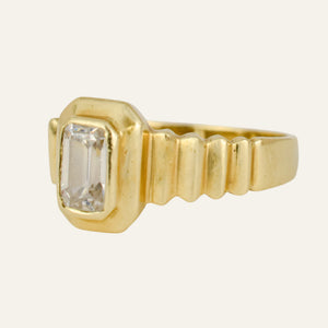 Brushed Staircase Bezel Ring