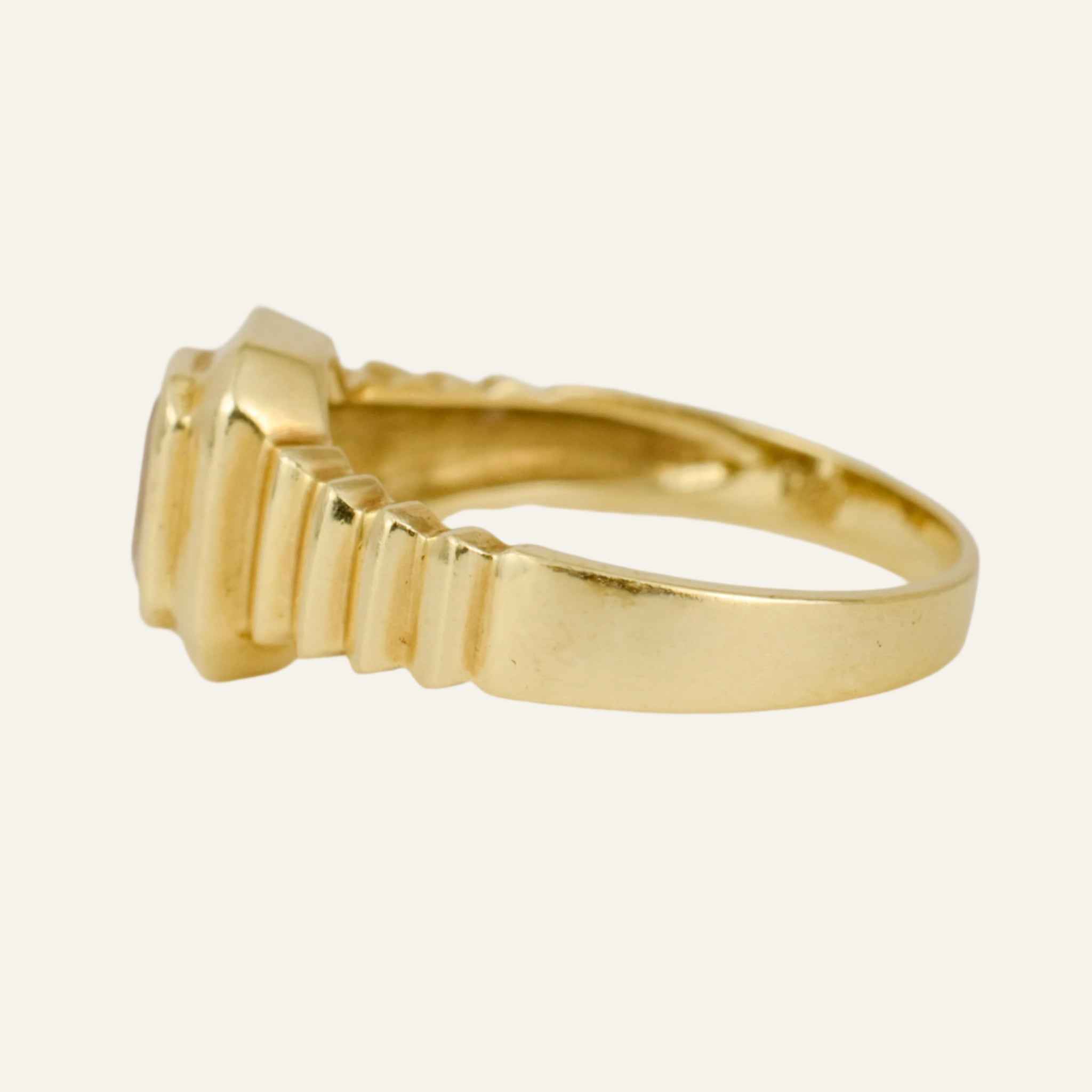 Brushed Staircase Bezel Ring