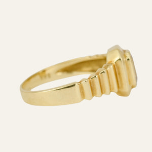 Brushed Staircase Bezel Ring