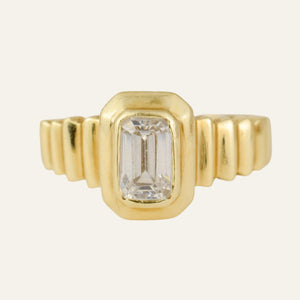 Brushed Staircase Bezel Ring