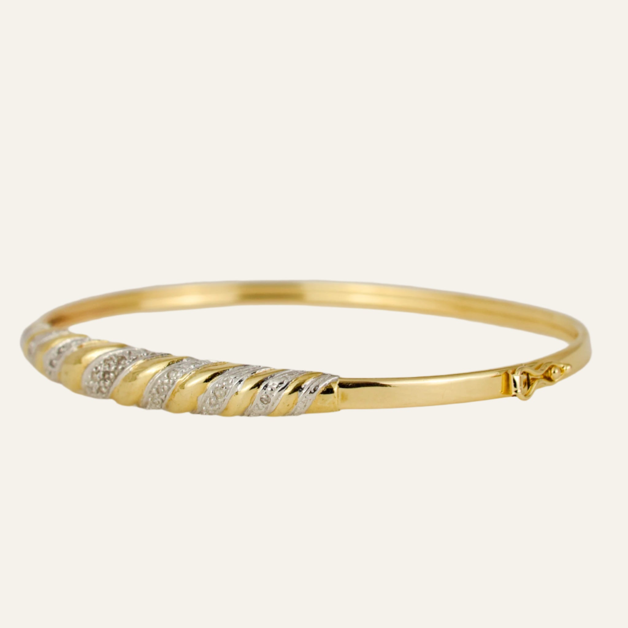 62mm Two-Toned Diamond Accent Bangle
