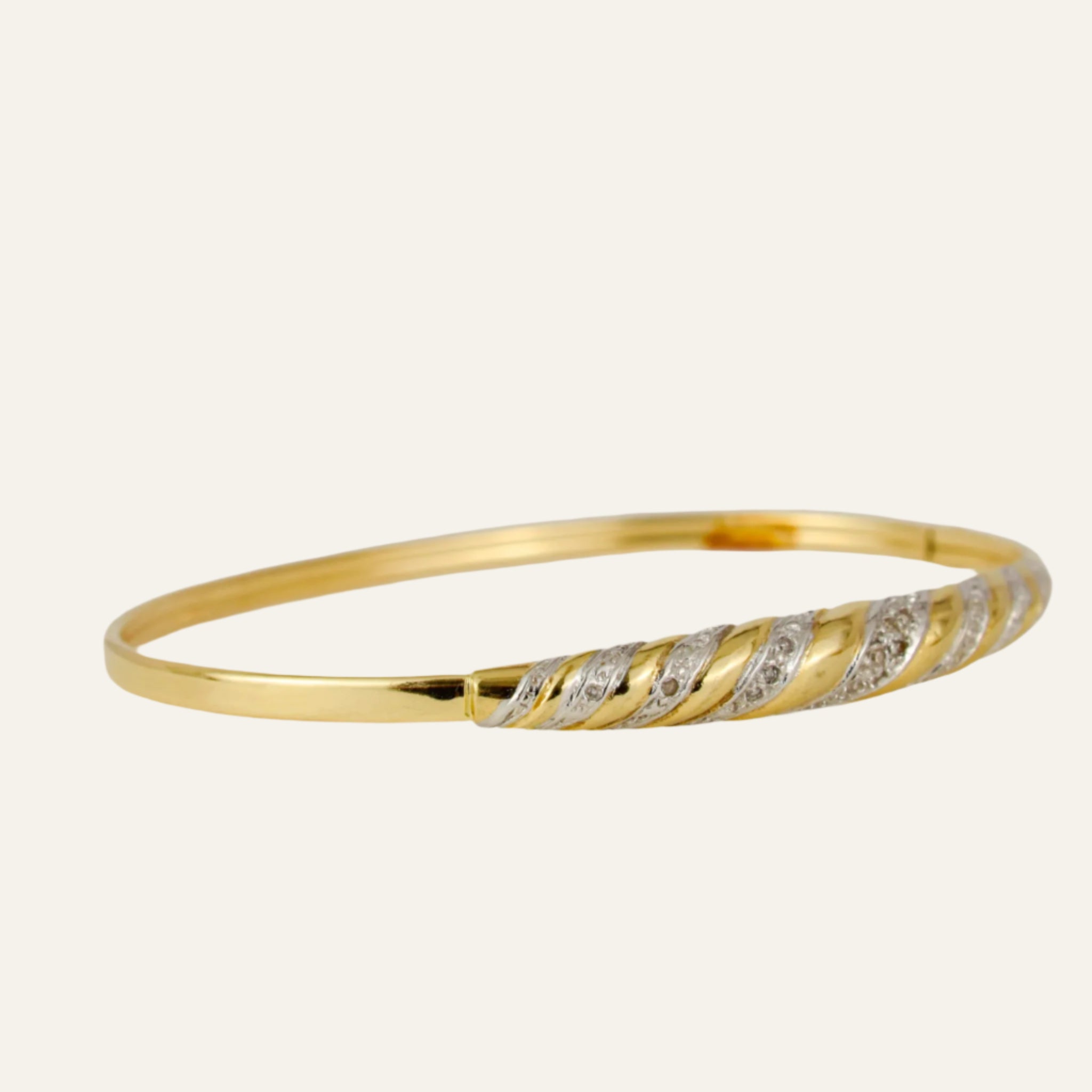 62mm Two-Toned Diamond Accent Bangle