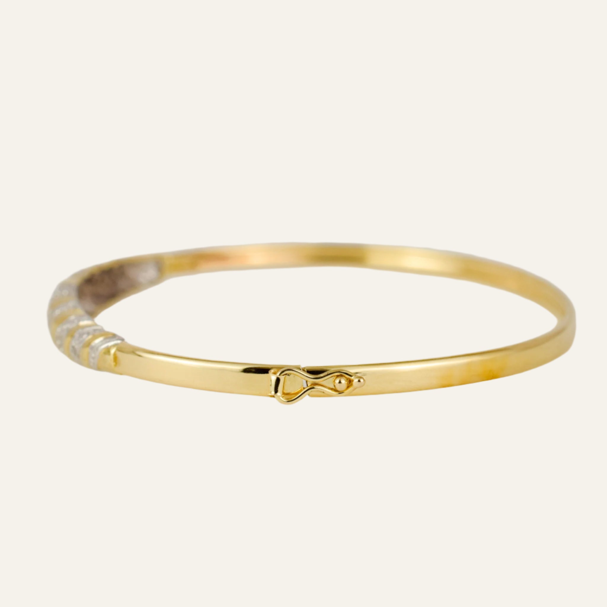 62mm Two-Toned Diamond Accent Bangle