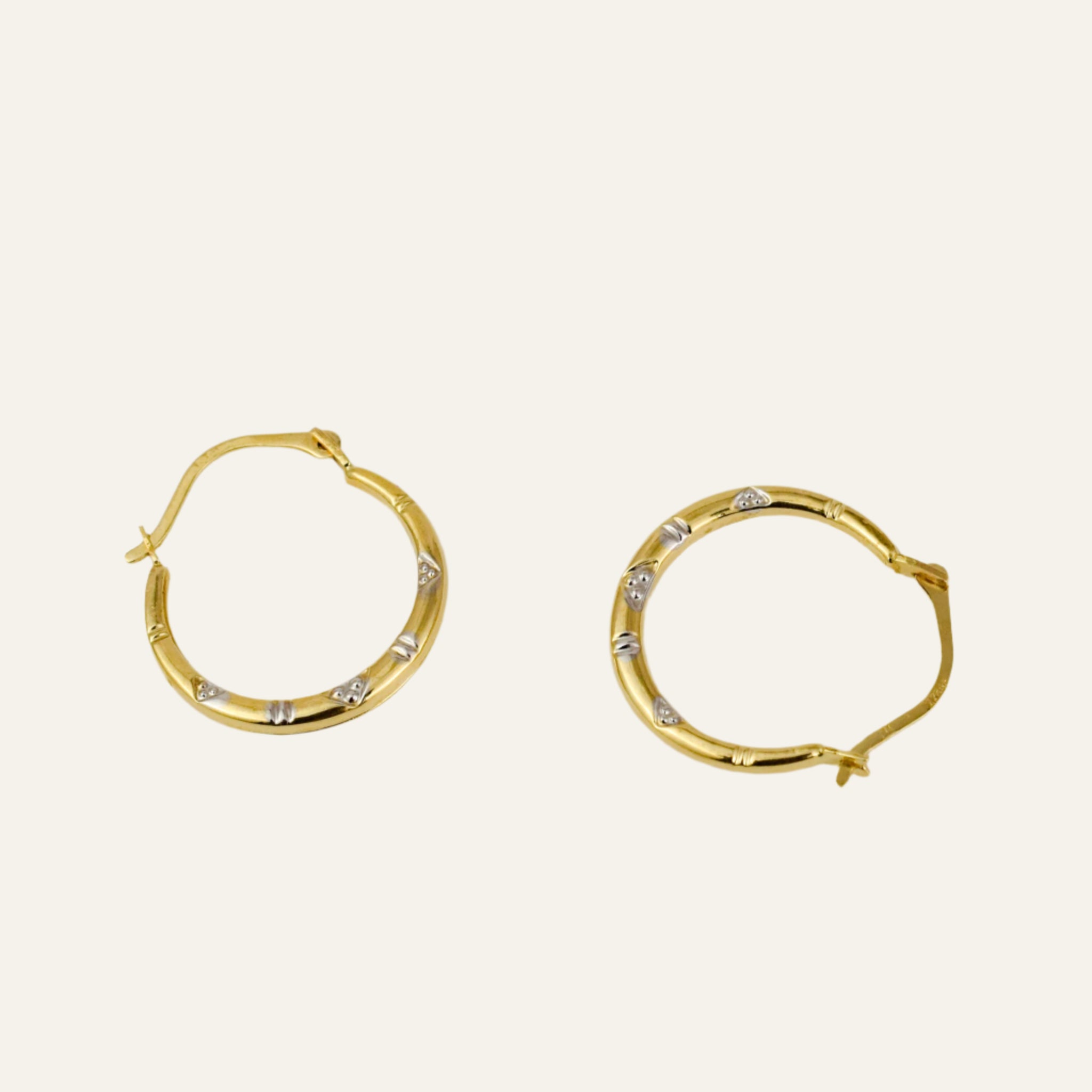 19mm Flower Etched Hoops