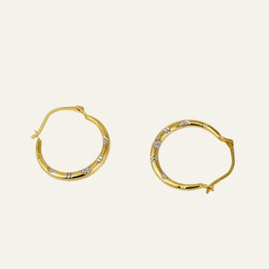 19mm Flower Etched Hoops
