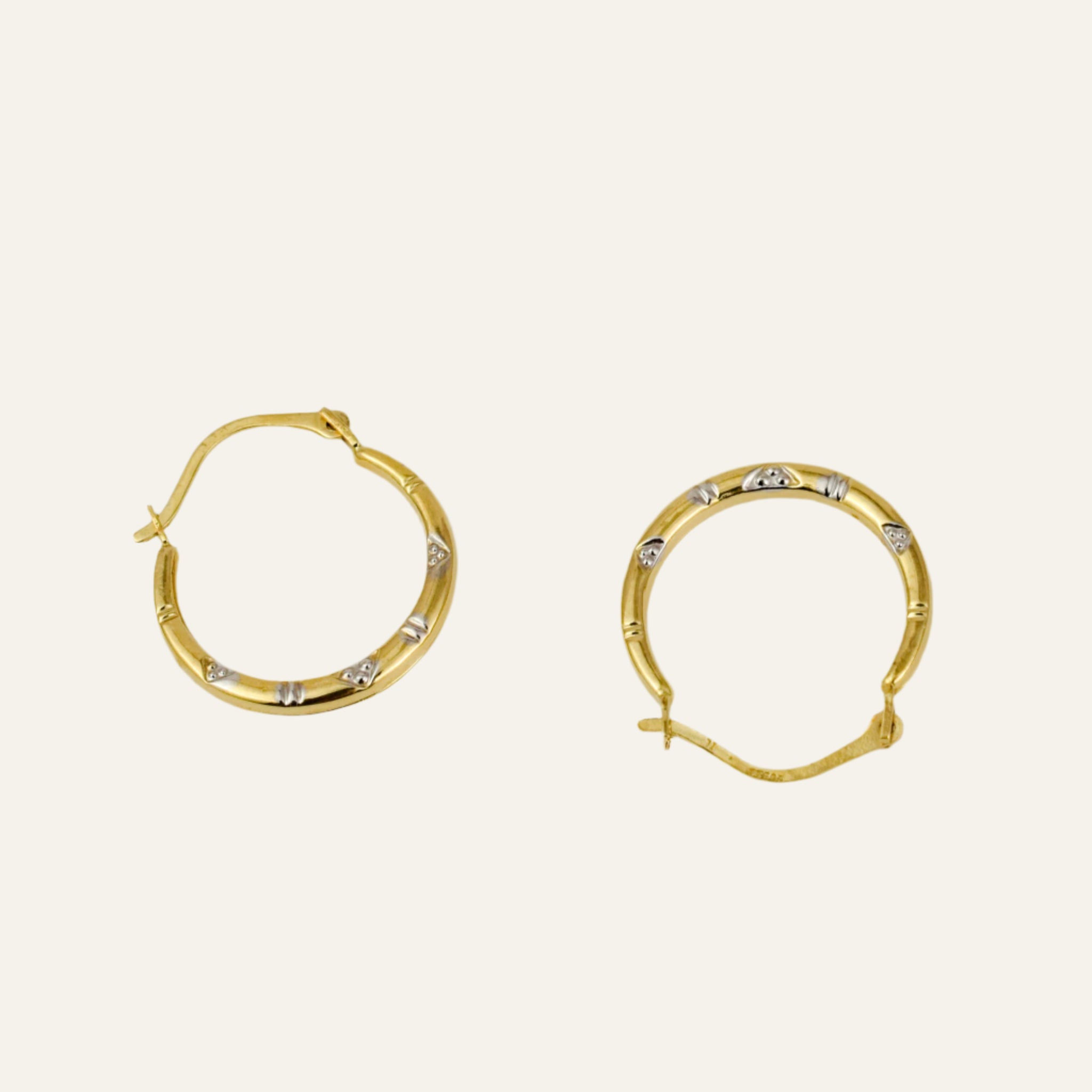 19mm Flower Etched Hoops