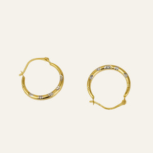 19mm Flower Etched Hoops