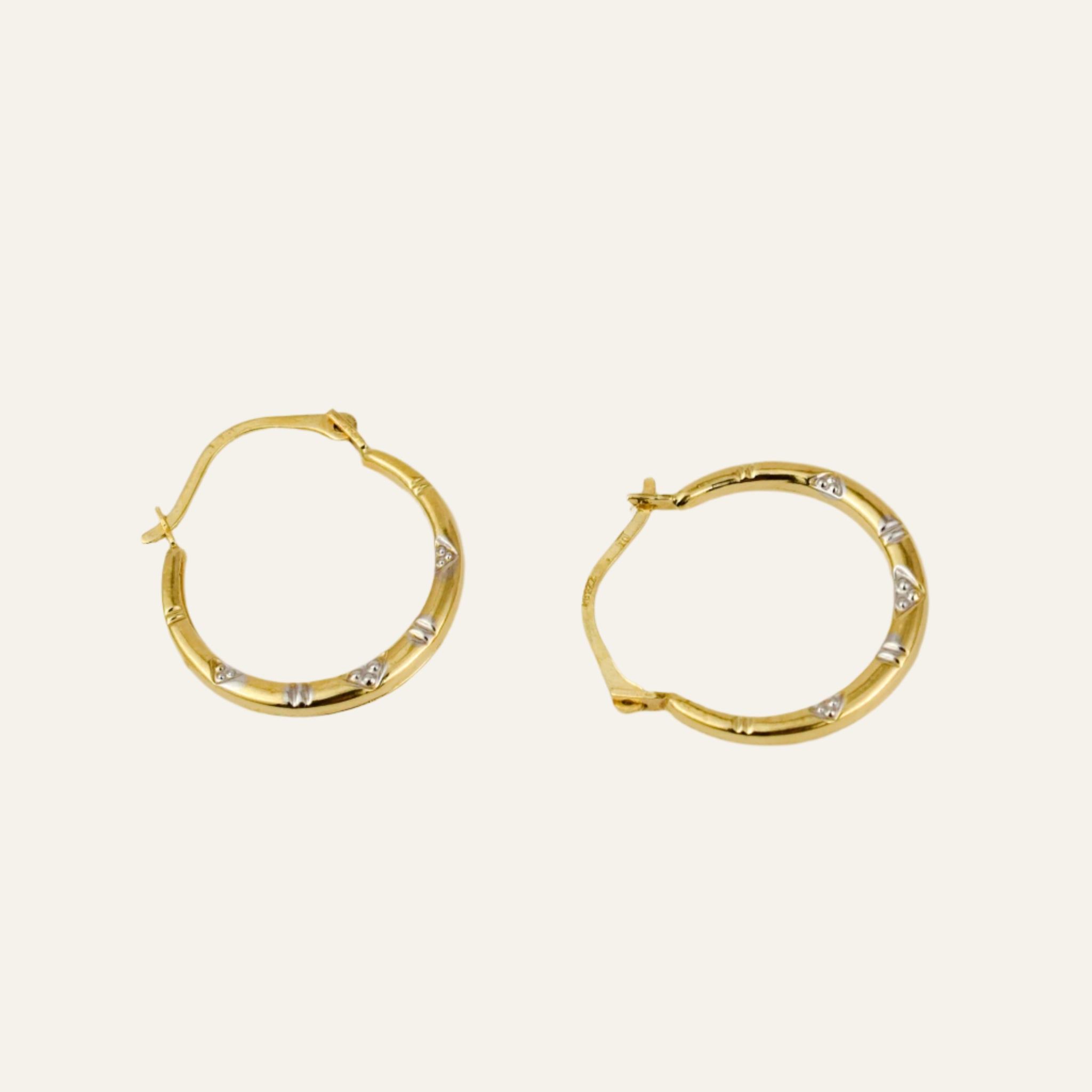 19mm Flower Etched Hoops