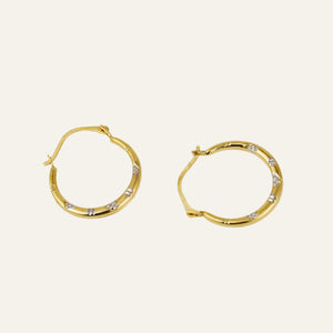 19mm Flower Etched Hoops