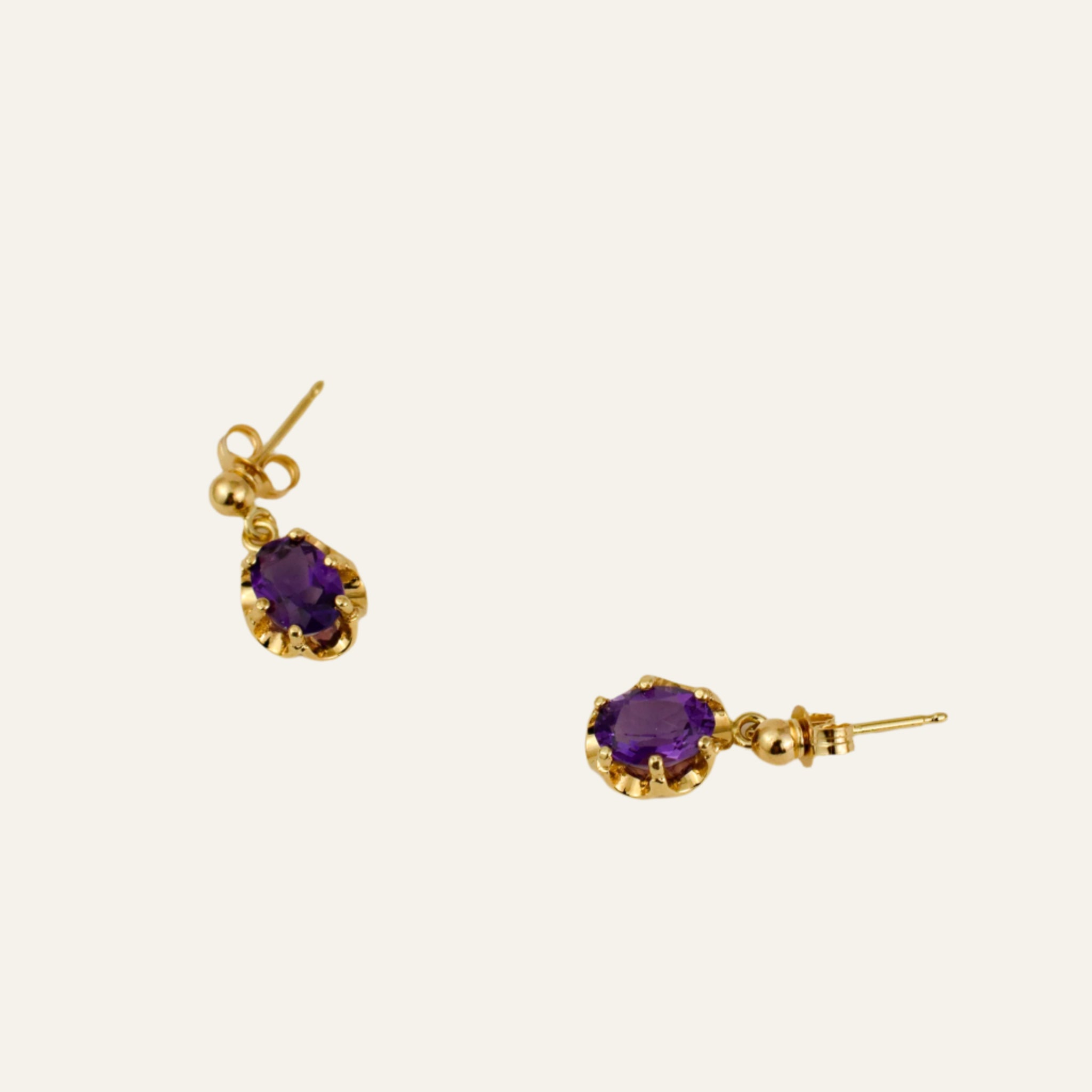 Amethyst Drop Studs