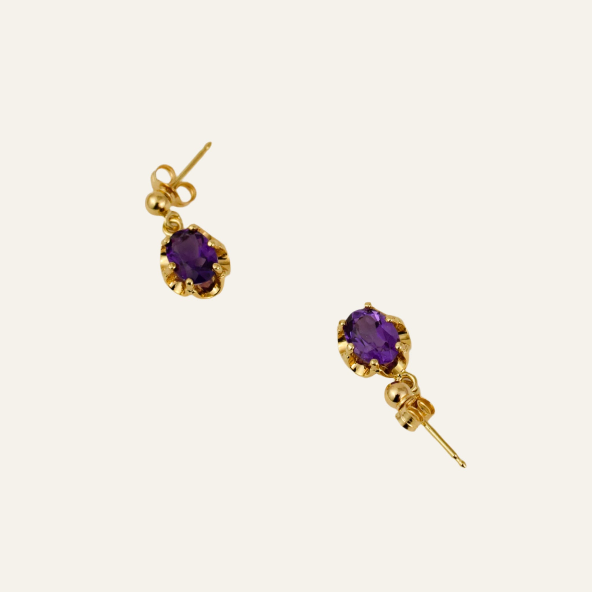 Amethyst Drop Studs