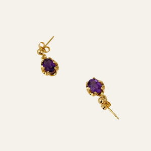 Amethyst Drop Studs