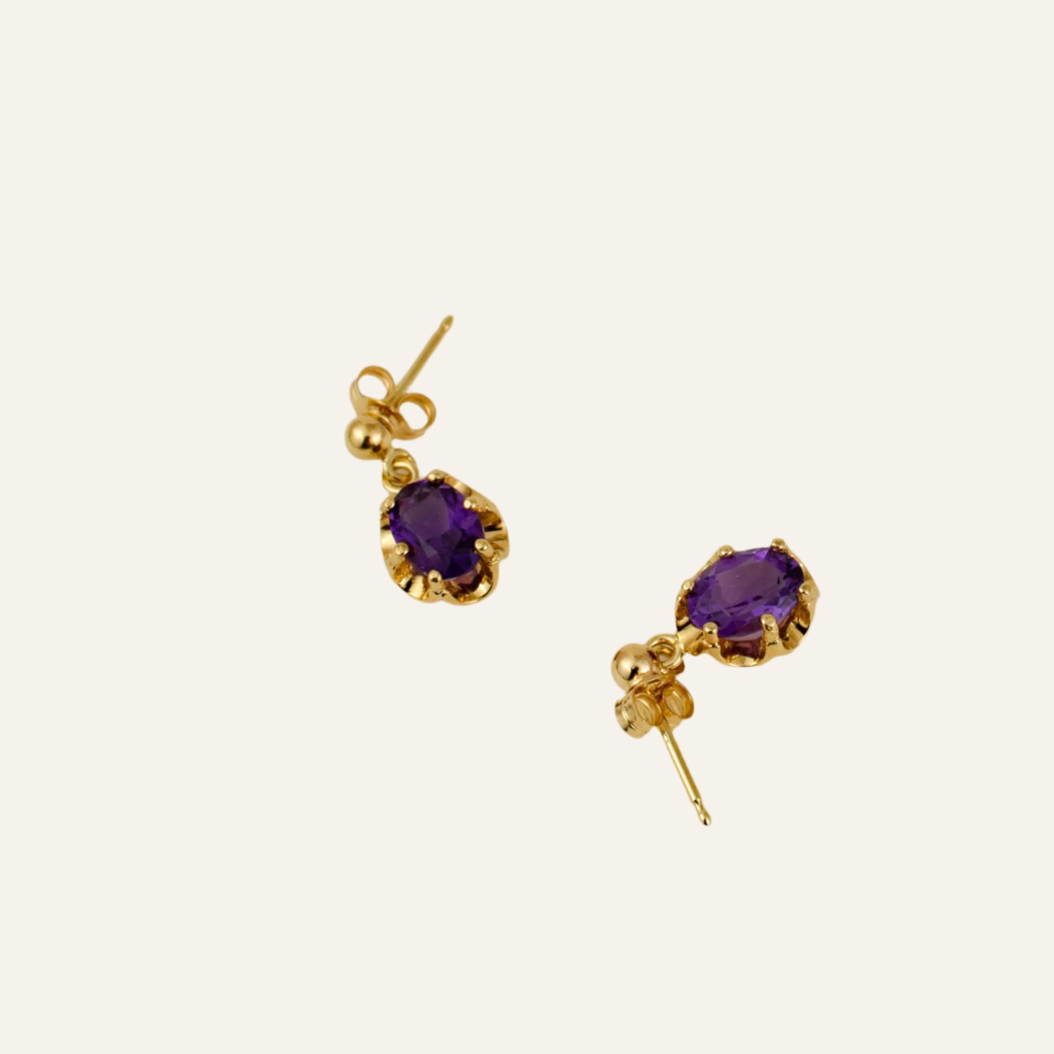 Amethyst Drop Studs