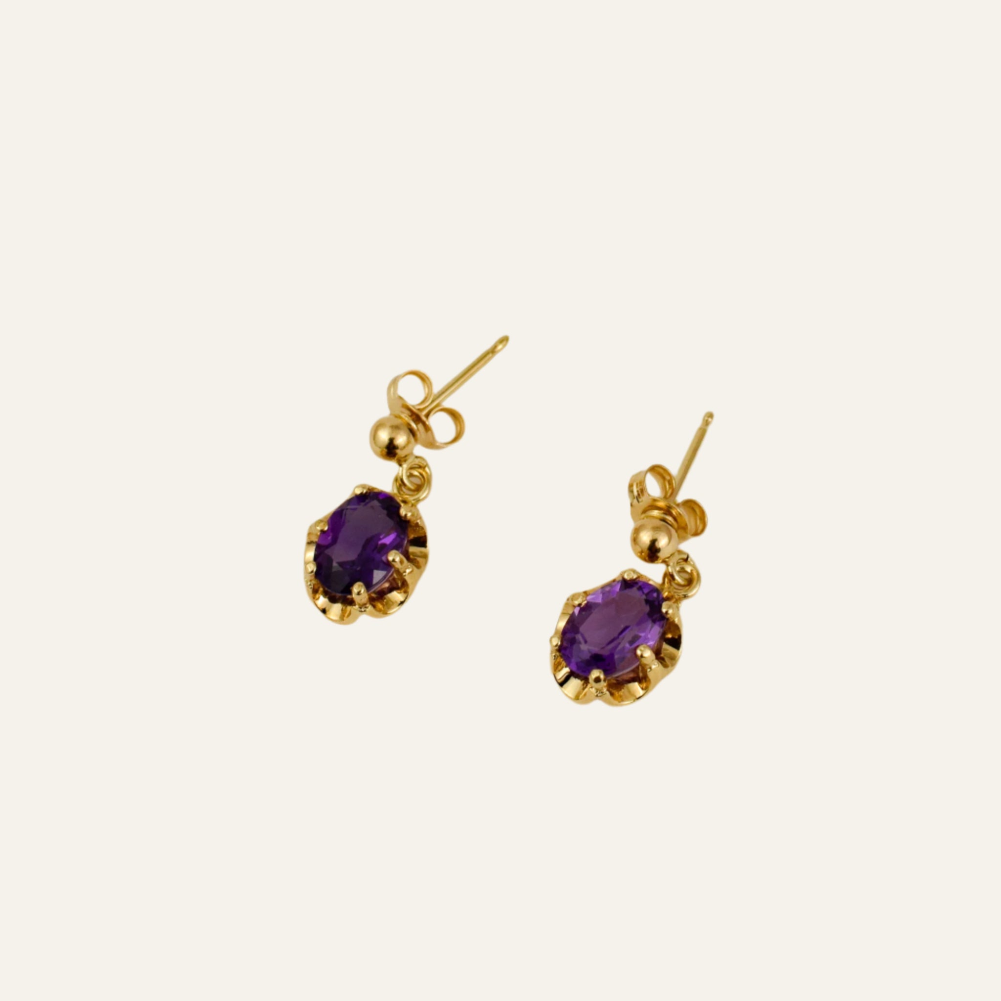 Amethyst Drop Studs