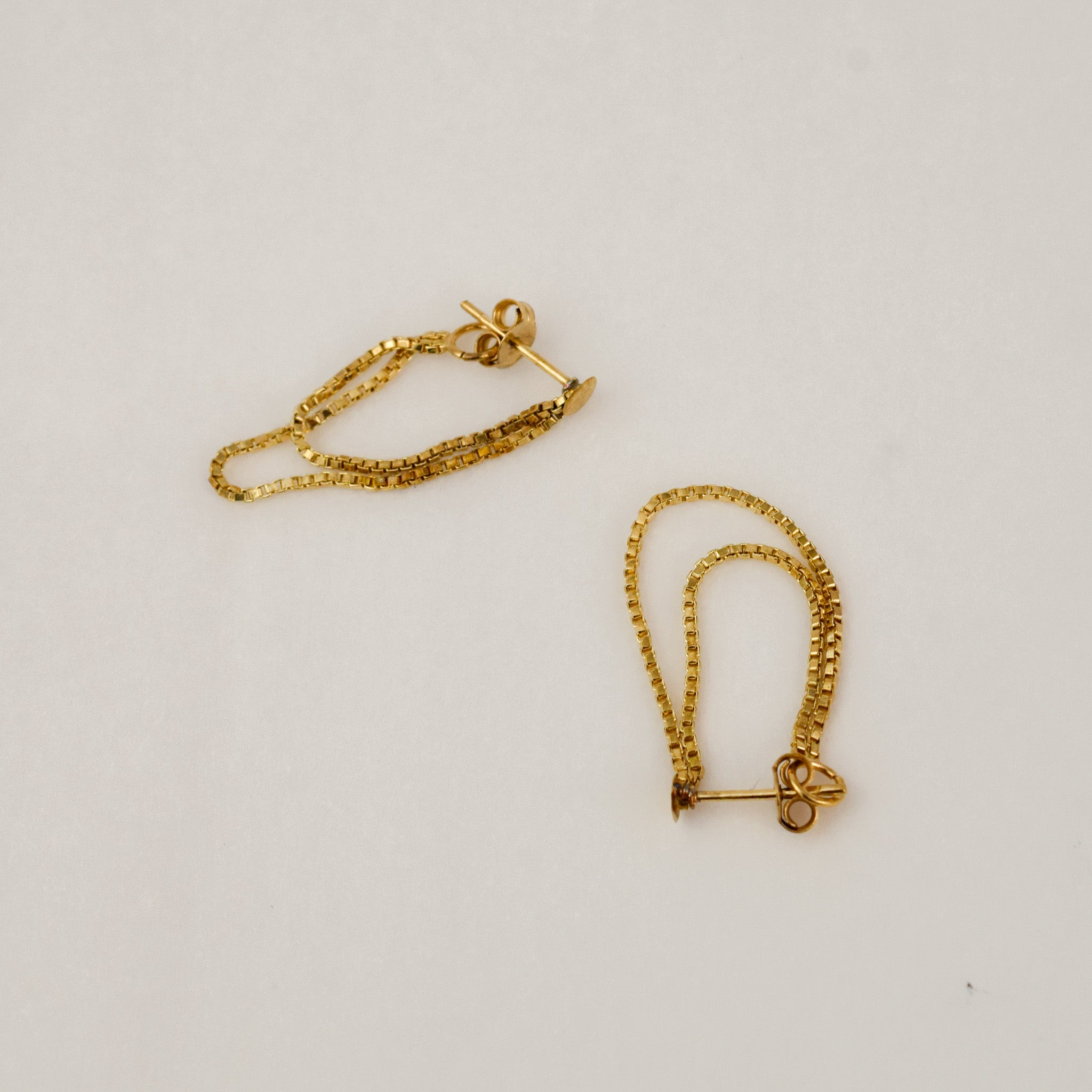 Double Box Chain Hoops