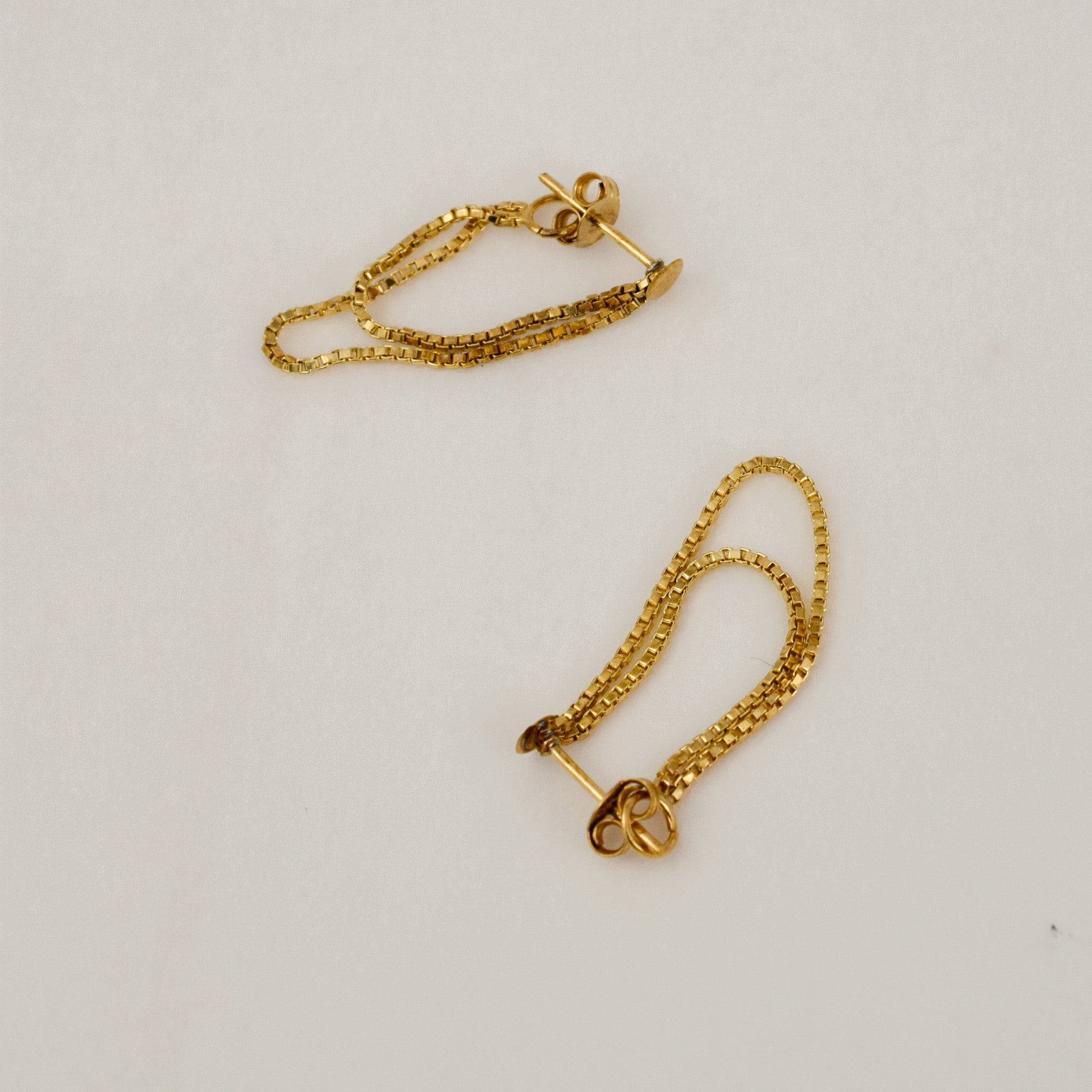 Double Box Chain Hoops