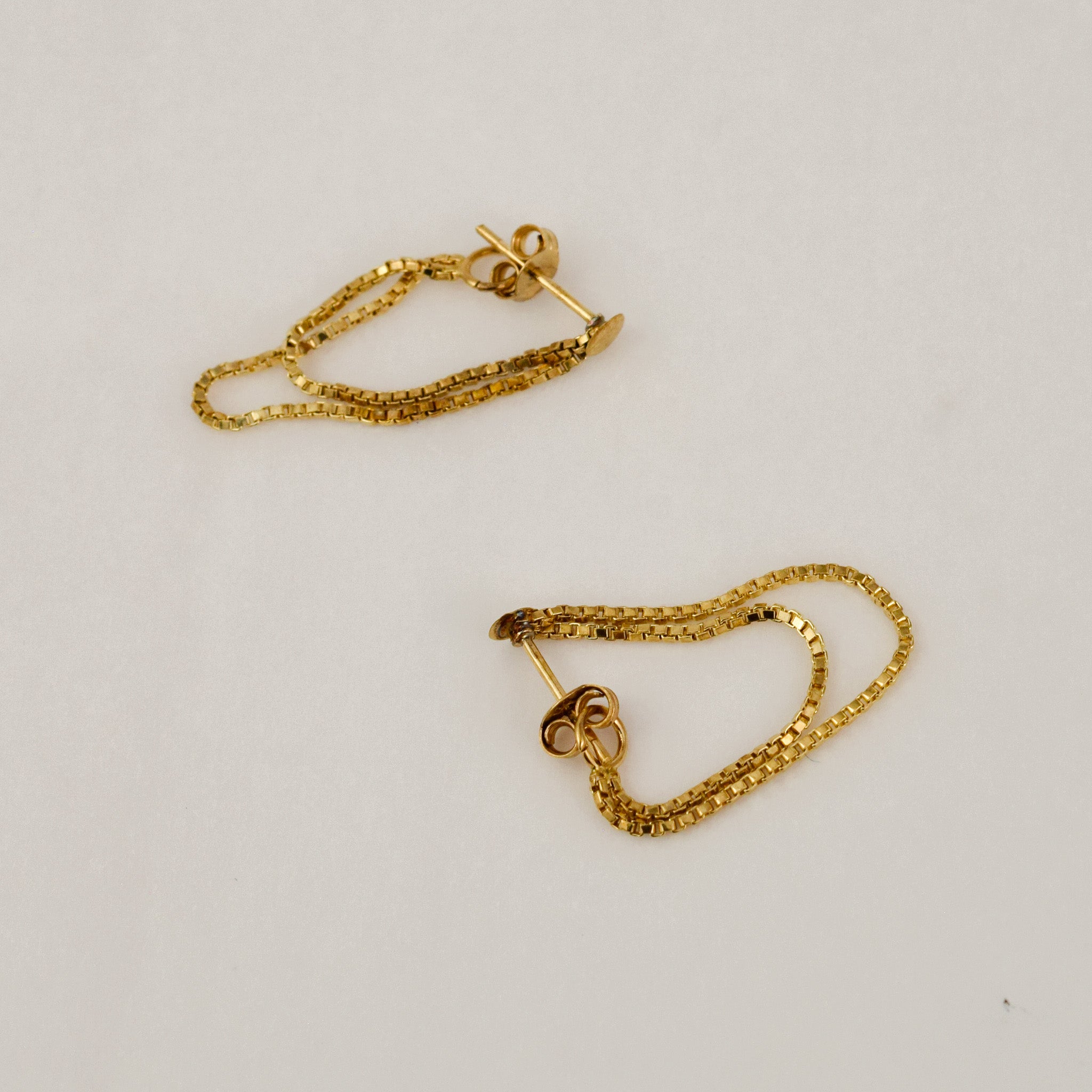 Double Box Chain Hoops