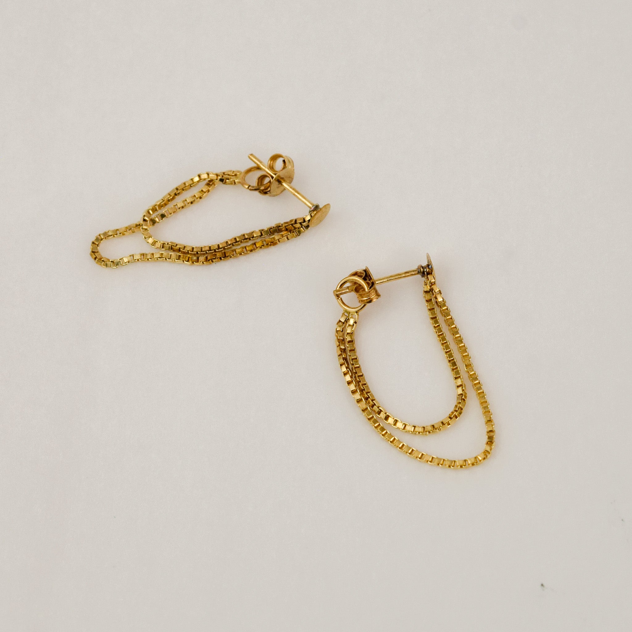 Double Box Chain Hoops