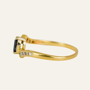 Sapphire and Diamond Bypass Ring