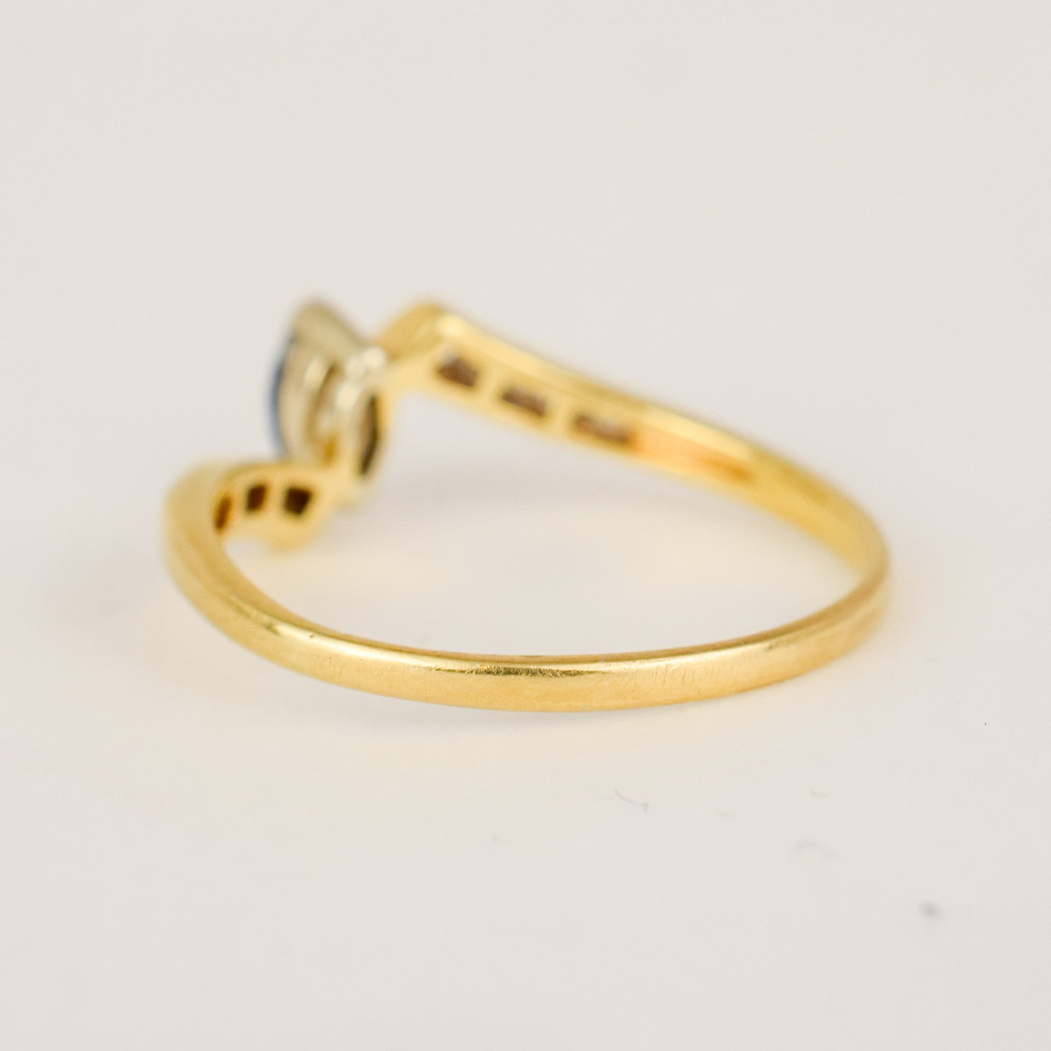 Sapphire and Diamond Bypass Ring