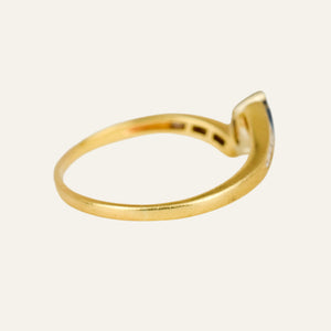 Sapphire and Diamond Bypass Ring