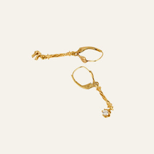 Antique Drop Bar Diamond Hoops