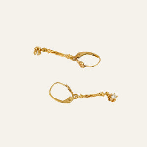 Antique Drop Bar Diamond Hoops